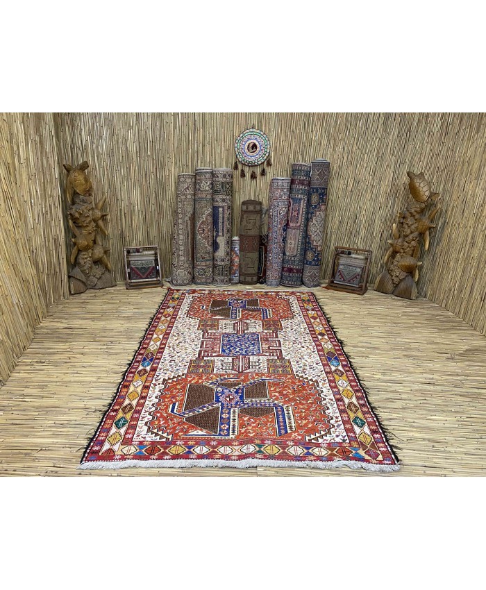 Handmade Hakkari Sumak Original Silk On Cotton Kilim – FREE SHIPPING..!